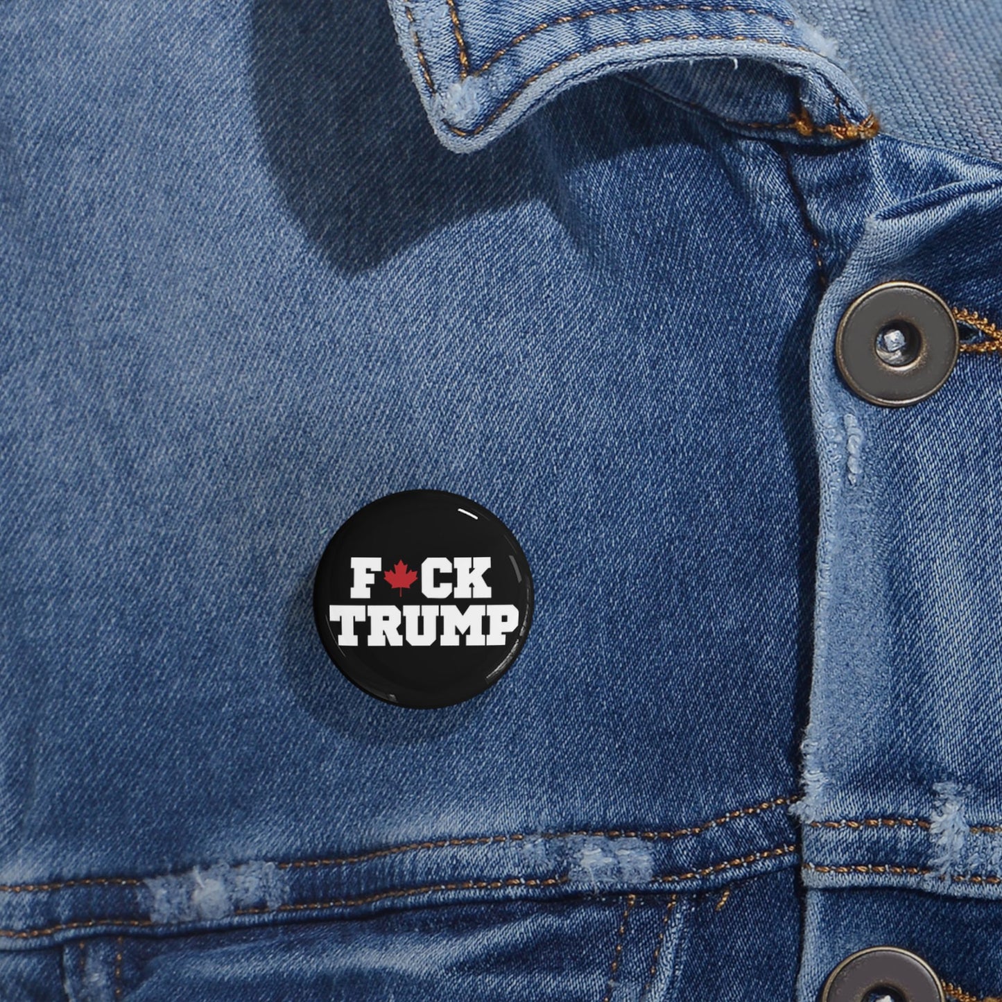 The "Fuck Trump" Black Round Pins – Small, Bold, and Impossible to Ignore