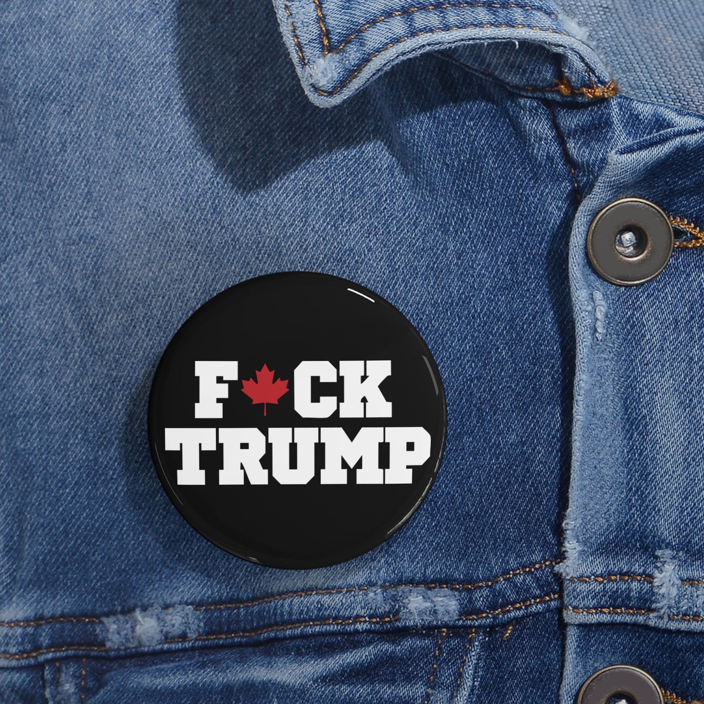 The "Fuck Trump" Black Round Pins – Small, Bold, and Impossible to Ignore