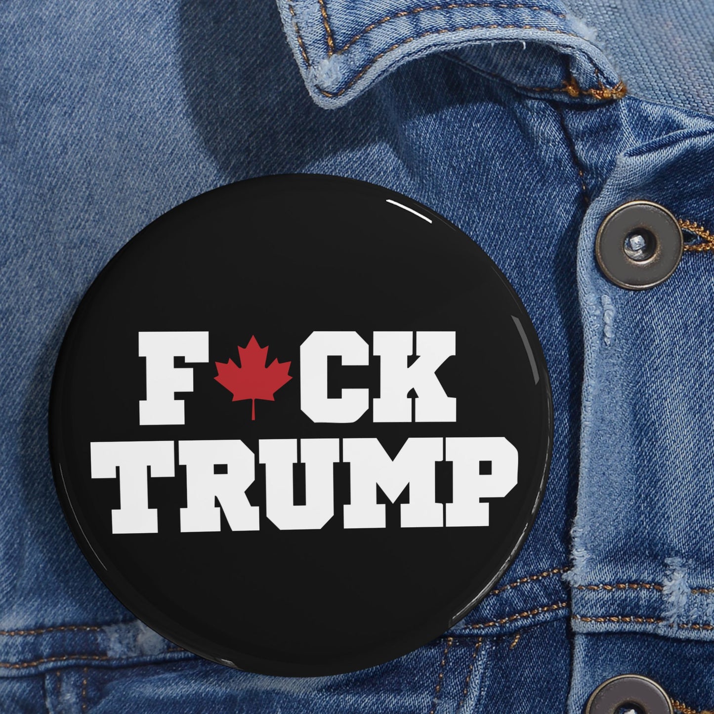 The "Fuck Trump" Black Round Pins – Small, Bold, and Impossible to Ignore