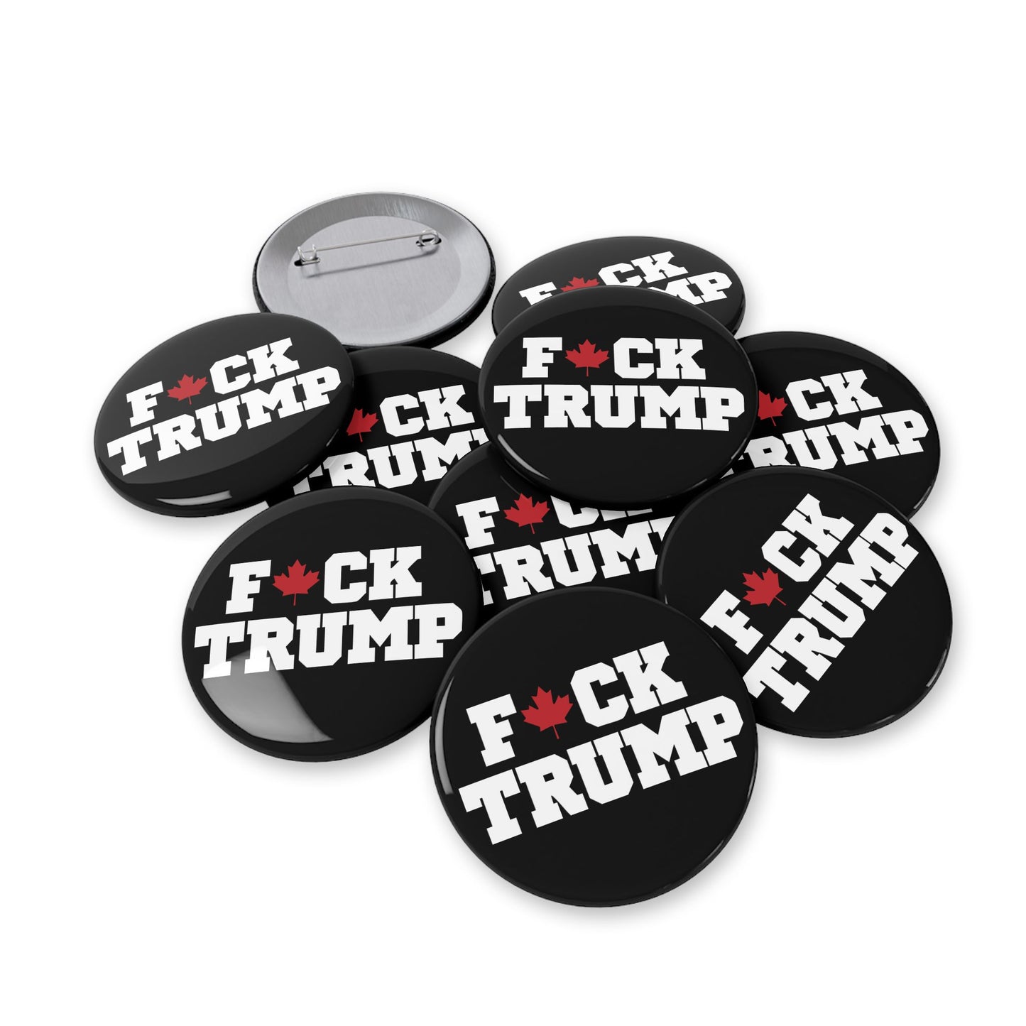 The "Fuck Trump" Black Round Pins – Small, Bold, and Impossible to Ignore