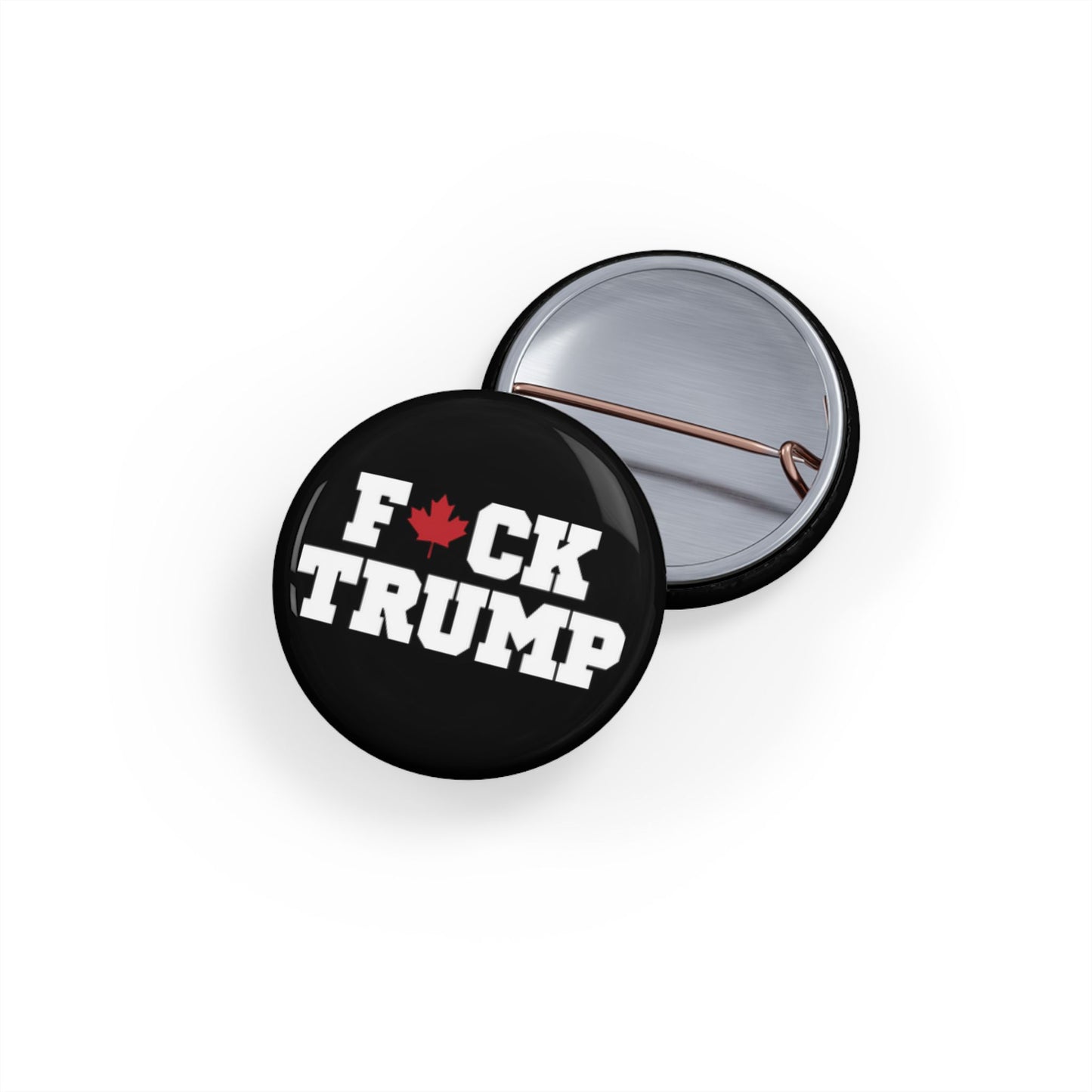 The "Fuck Trump" Black Round Pins – Small, Bold, and Impossible to Ignore